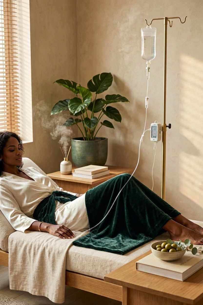 Relaxing IV wellness treatment at home